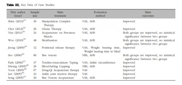 발목골절 발목염좌